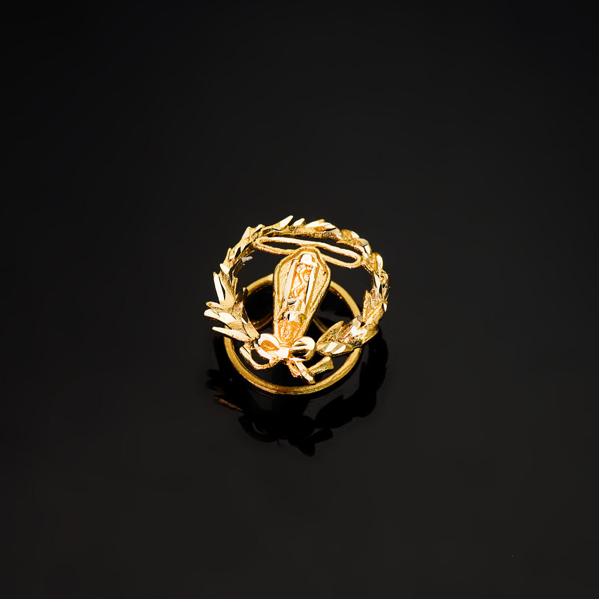 Insignia Ingeniero Electronico 16 x 14 mm de oro amarillo 18K