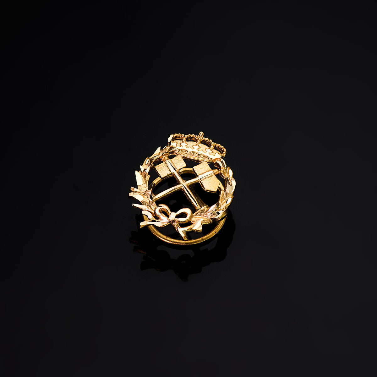 Insignia Ingeniero de Minas 17 x 14 mm de oro amarillo 18K