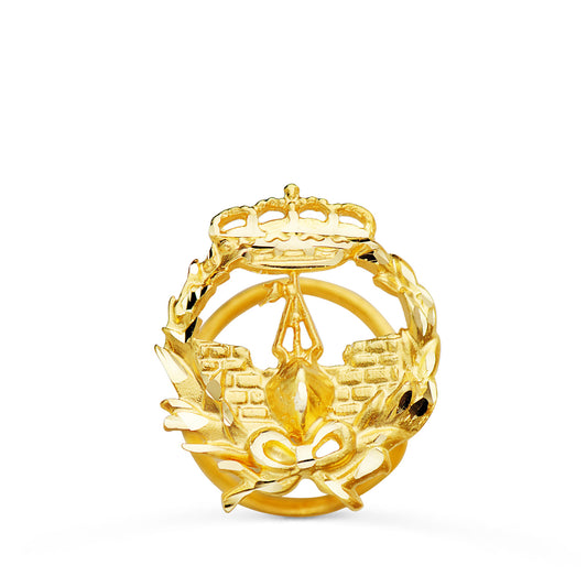 Insignia Ingeniero Naval 17 x 14 mm de oro amarillo 18K