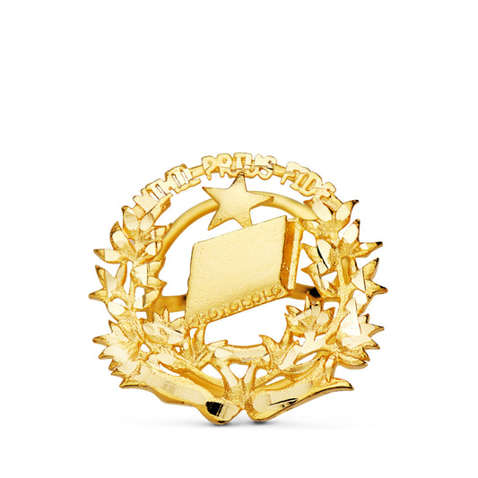 Insignia Notario. 16 x 16 mm de oro amarillo 18K
