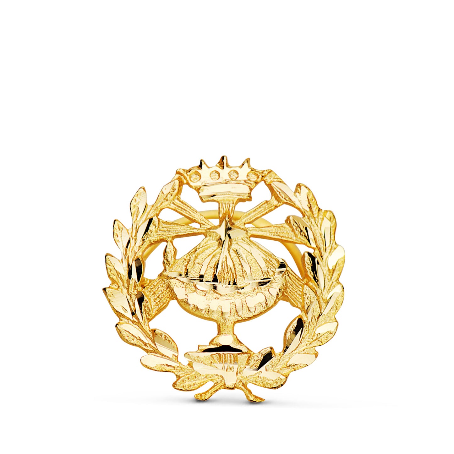 18K INSIGNIA ORO AMARILLO QUIMICA. 15 X 15 MM