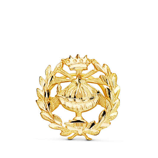 18K INSIGNIA ORO AMARILLO QUIMICA. 15 X 15 MM