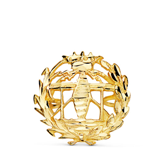 Insignia Ingeniero Telecomunicacion. 16 x 15 mm de oro amarillo 18K