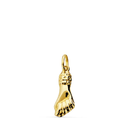 18K COLGANTE AMULETO ORO AMARILLO HIGA PUÑO MANO PEQUEÑA 13 X 4 MM