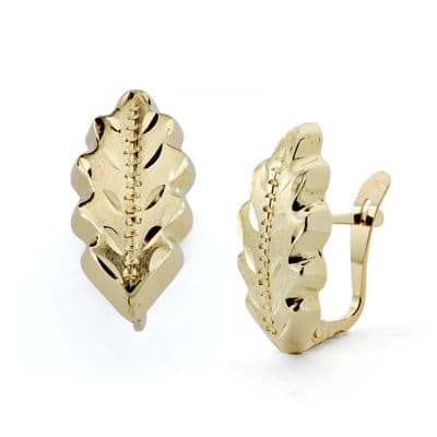 Pendientes Hoja Lapidada 18 x 8 mm de oro amarillo 18K