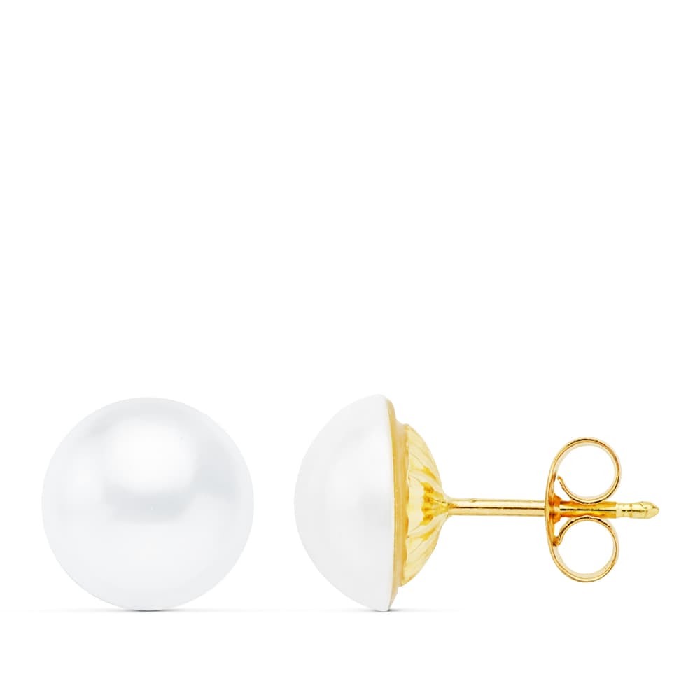 Pendientes Perla Australiana 13-14 mm de oro amarillo 18K