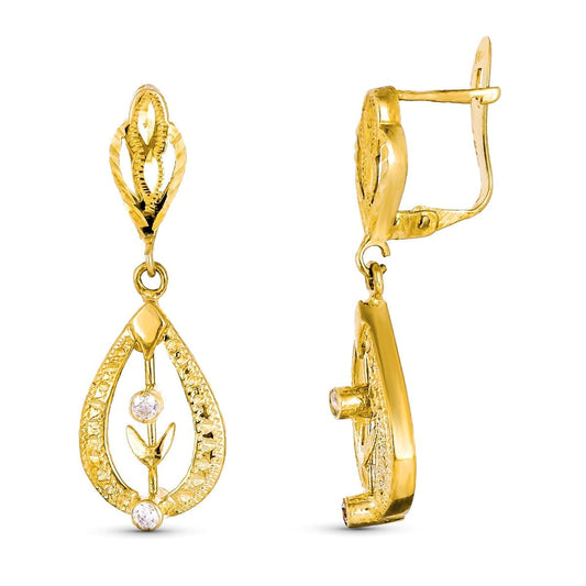 Pendientes Cubanas de oro amarillo 18K
