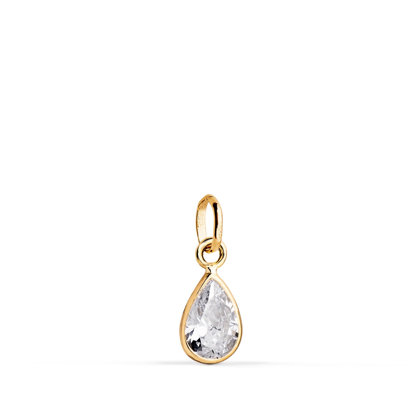 18K COLGANTE ORO AMARILLO LAGRIMA CON CIRCONITA. MEDIDA: 10 X 5,5 MM