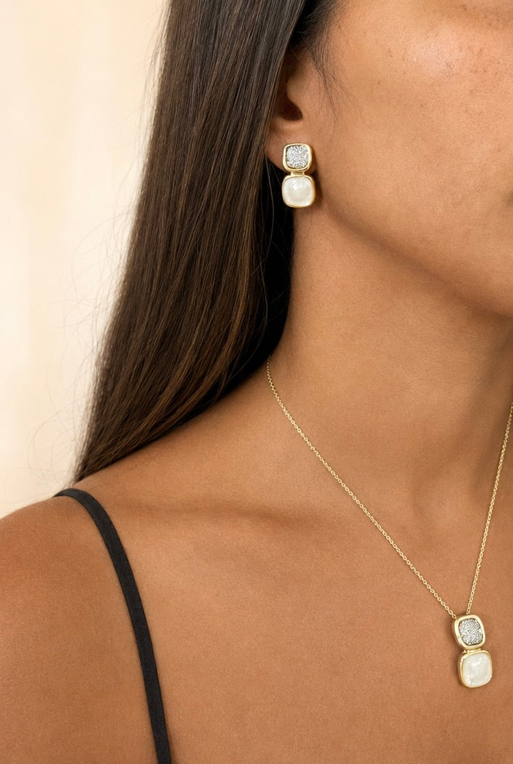 Conjunto lux con baño de oro de 14 quilates - imagen adicional - Joyería Zafir