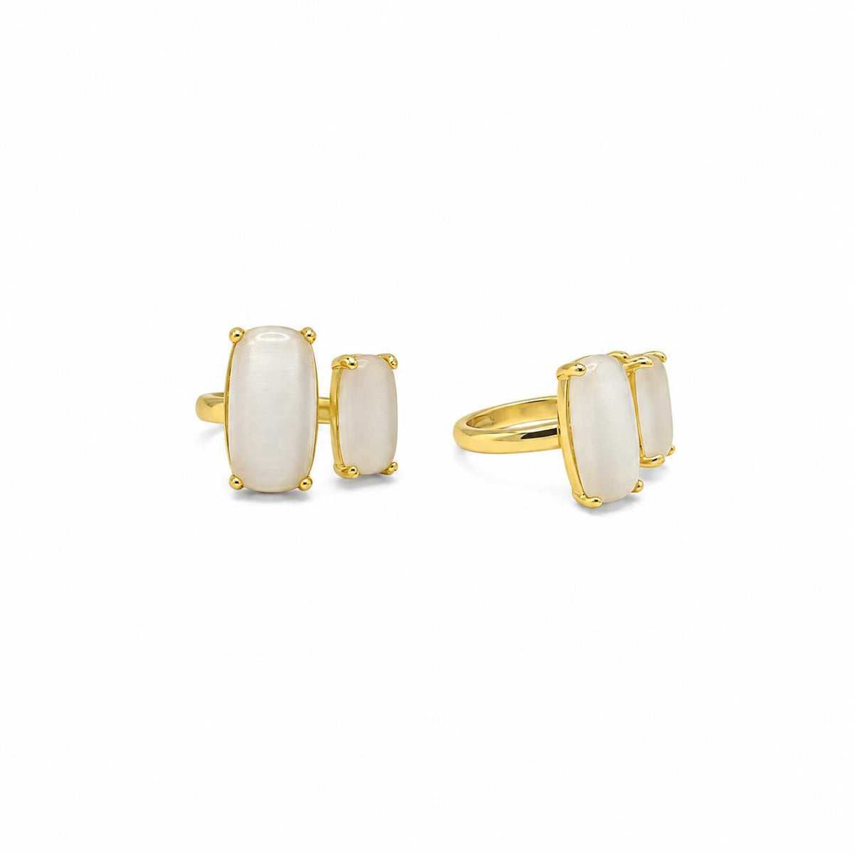 Anillo ojo de gato con baño de oro de 14 quilates - Joyería Zafir