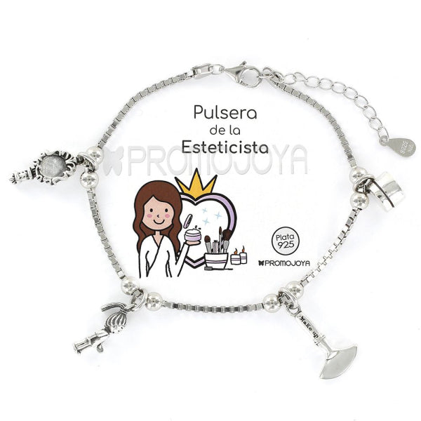Pulsera Eres Lo Mas Esteticista Cadena Veneciana Rodiada Con Colgantes