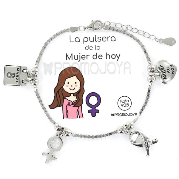Pulsera Eres Lo Mas Mujer De Hoy Cadena Veneciana Rodiada Con Colgantes