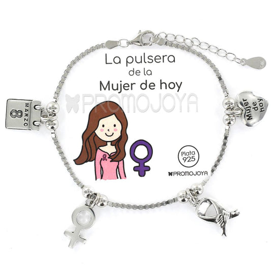 Pulsera Eres Lo Mas Mujer De Hoy Cadena Veneciana Rodiada Con Colgantes
