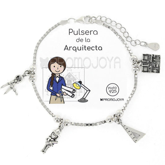 Pulsera Eres Lo Mas Arquitecta Cadena Veneciana Rodiada Con Colgantes