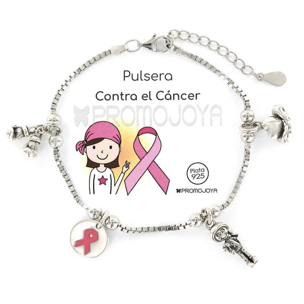 Pulsera Eres Lo Mas Contra El Cancer Cadena Veneciana Rodiada Con Colgantes