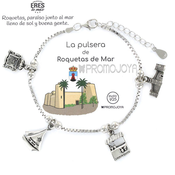 Pulsera Eres Lo Mas Roquetas Cadena Veneciana Rodiada Con Colgantes