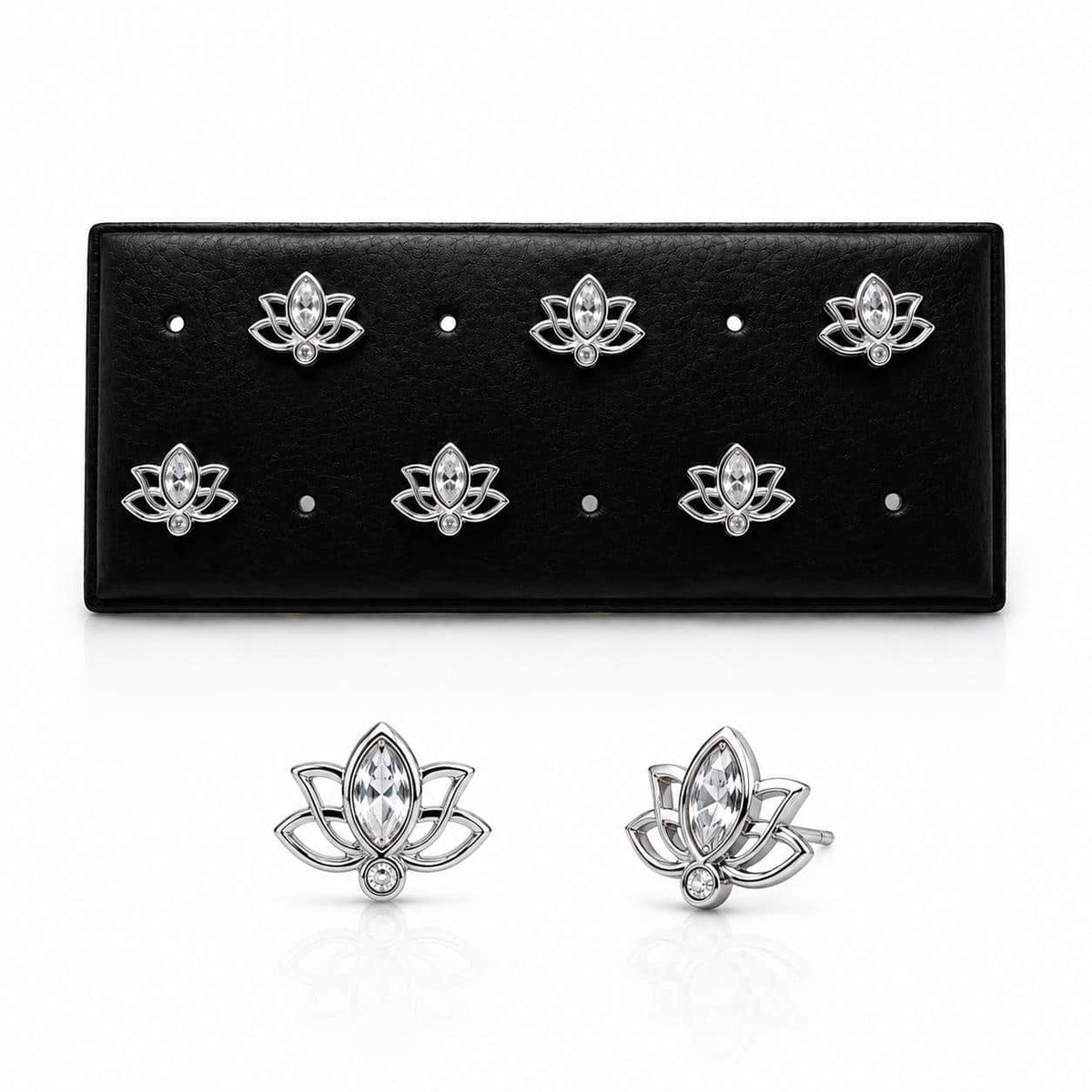 Pendientes flor de loto de plata de ley - Joyería Zafir