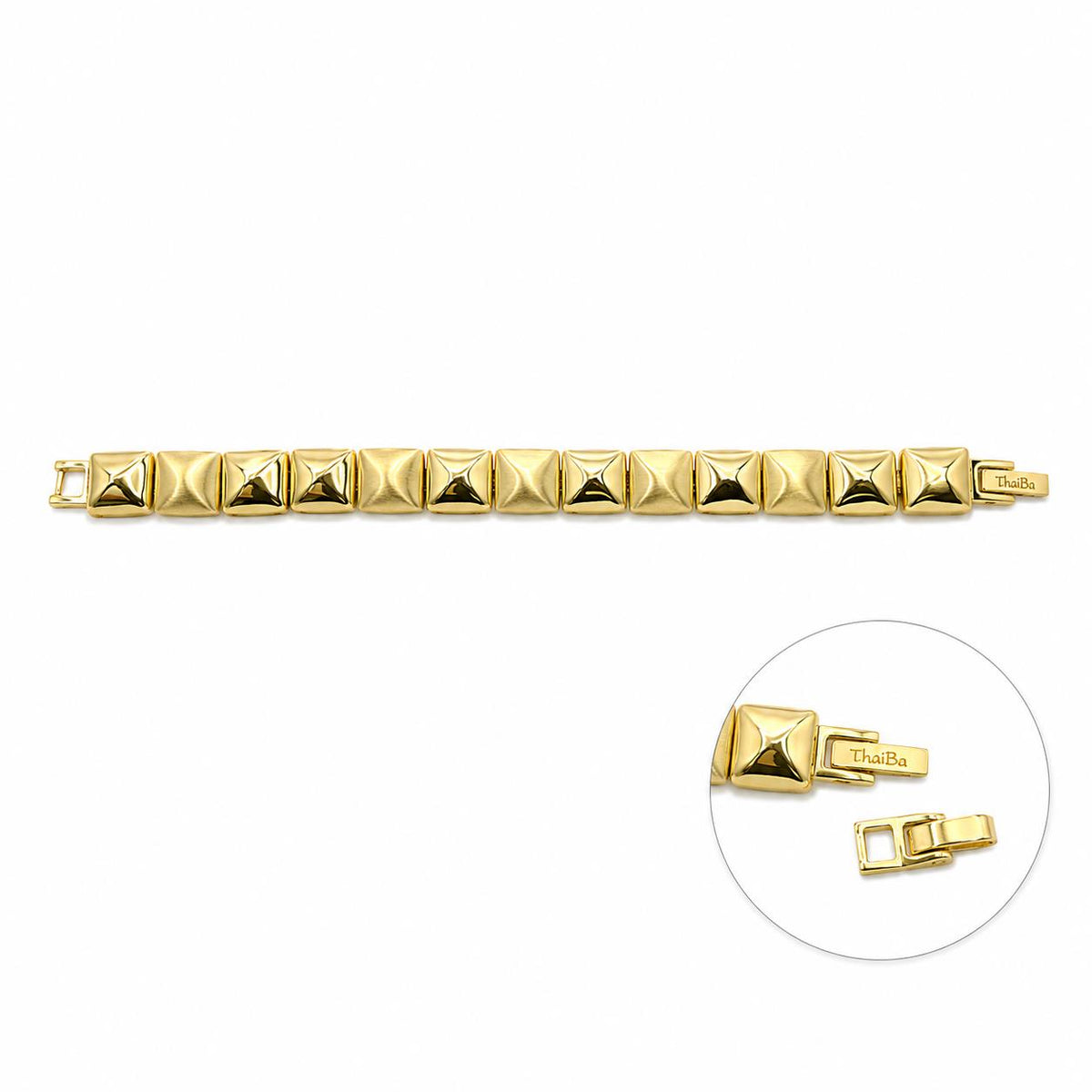 Pulsera lìa de aleación de metales con baño de oro de 14 quilates - Joyería Zafir