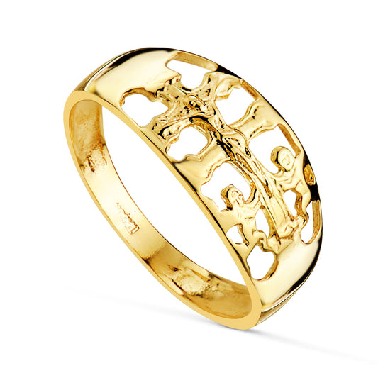 18K SORTIJA ORO AMARILLO CARAVACA. ANCHO: 8 MM
