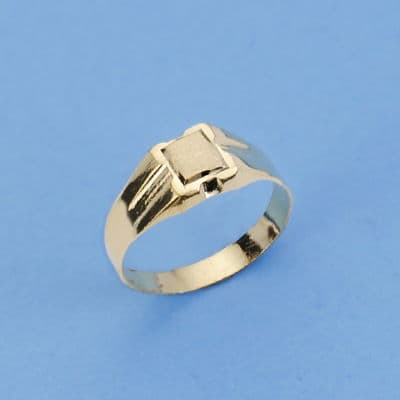 18K SELLO ORO AMARILLO HUECO PARA BEBE O MEÑIQUE CUADRADO. ZONA GRABADO: 3,5X3,5MM