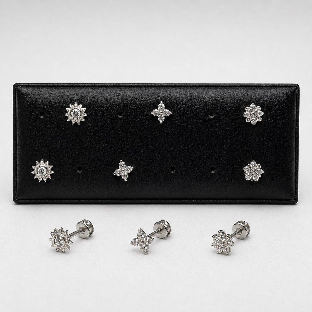 Pendientes mix rosca de plata de ley - Joyería Zafir