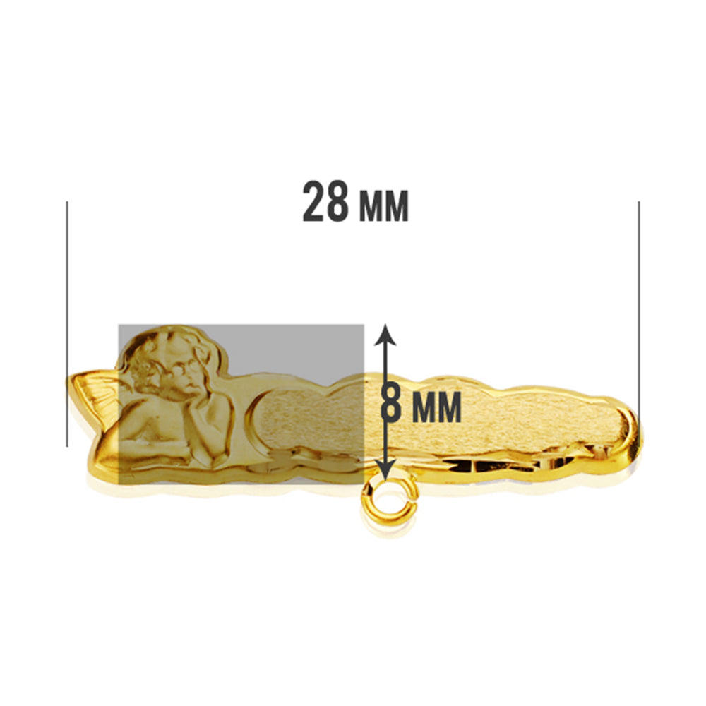 9K ALFILER BEBE ORO AMARILLO ANGELITO TALLADO 28X8 MM