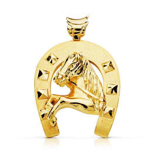 Colgante Herradura Caballo 40 x 35 mm de oro amarillo 9K