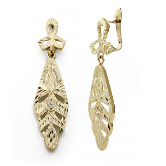 Pendientes Cubanas Cigarron Cubana de oro amarillo 18K