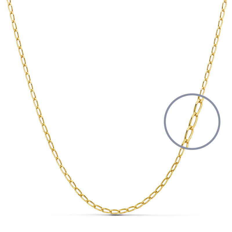 Cadena Bilbao Maciza. Ancho: 1,2 mm. Largo: 45 cm de oro amarillo 9K