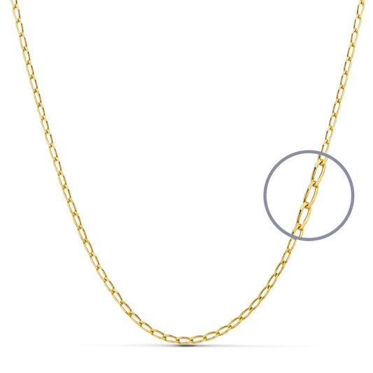 Cadena Bilbao Maciza. Ancho: 1,2 mm. Largo: 50 cm de oro amarillo 9K
