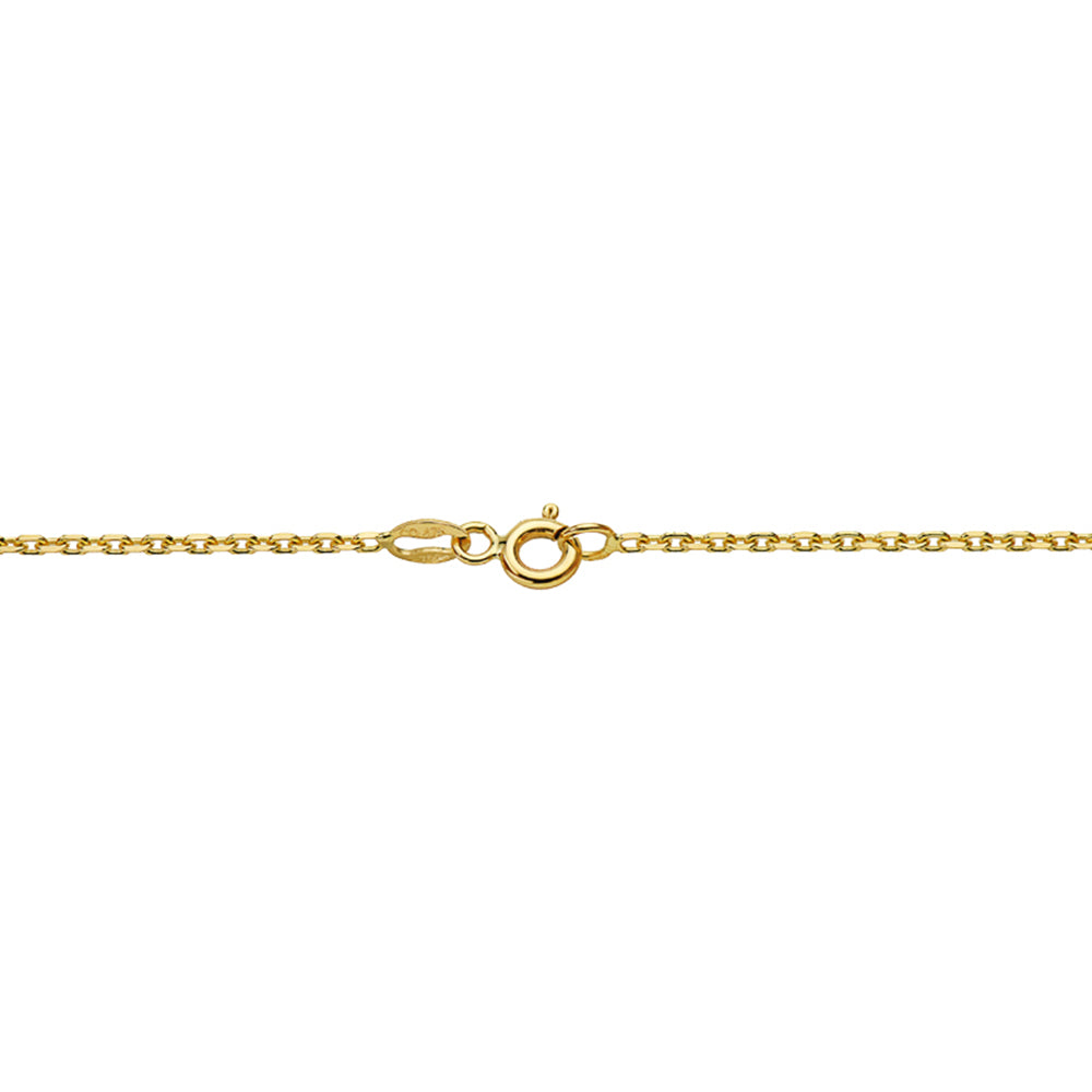 18K CADENA ORO AMARILLO MACIZA FORZADA 60CM ANCHO 1.5 MM