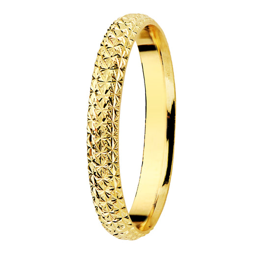 Alianza Media Caña Tallada. Ancho: 2 mm. de oro amarillo 9K