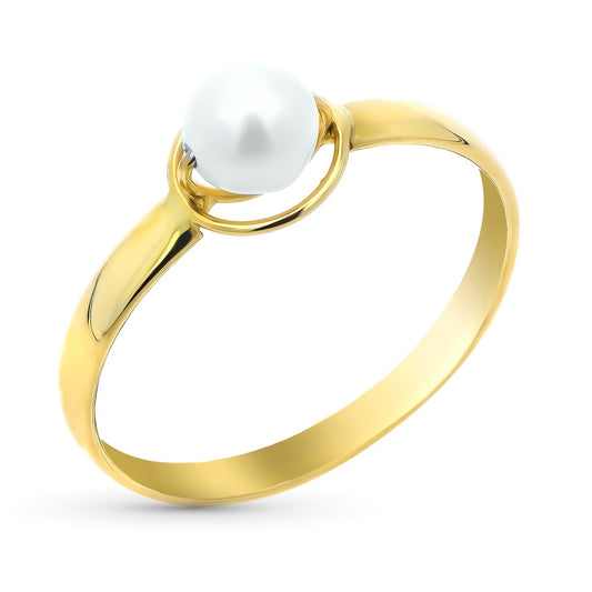 9K SORTIJA ORO AMARILLO PERLA CULTIVADA NATURAL 4 MM