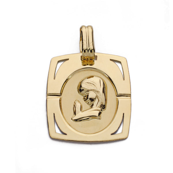 Medalla Virgen Niña 20 x 17 mm de oro amarillo 9K