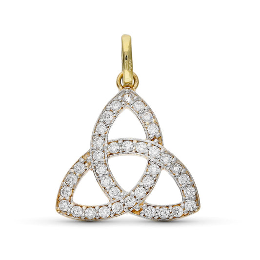 Colgante Bicolor con Circonita Trinidad Trinity 19 x 19 mm 9K