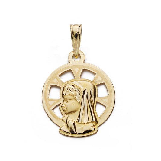 Medalla Virgen Niña .18 x 14 mm de oro amarillo 9K