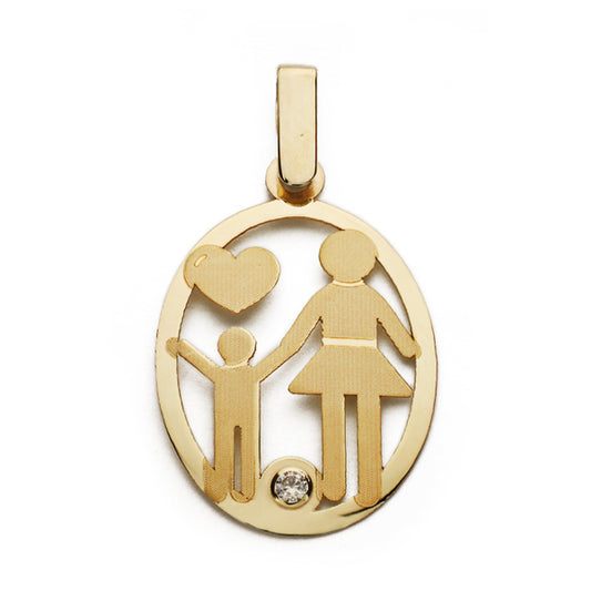 Colgante Madre. 23 x 16 mm de oro amarillo 9K
