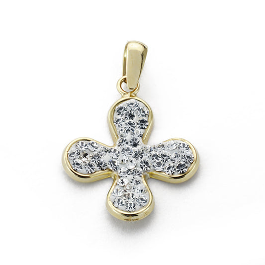 Cruz Circonita 17 x 14 mm de oro blanco 9K