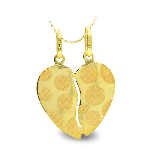 Colgante Corazon Partido Lunares 17 x 15 mm de oro amarillo 9K