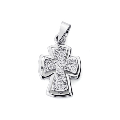 Cruz Circonita 19 x 12 mm de oro blanco 9K