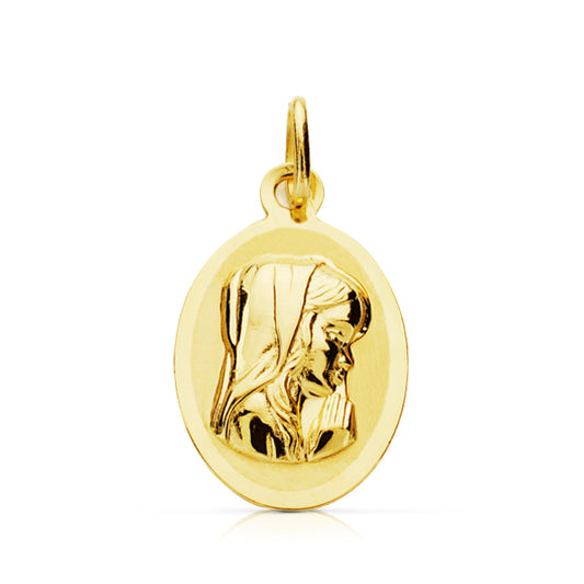 Medalla Virgen Niña 17 x 12 mm de oro amarillo 9K