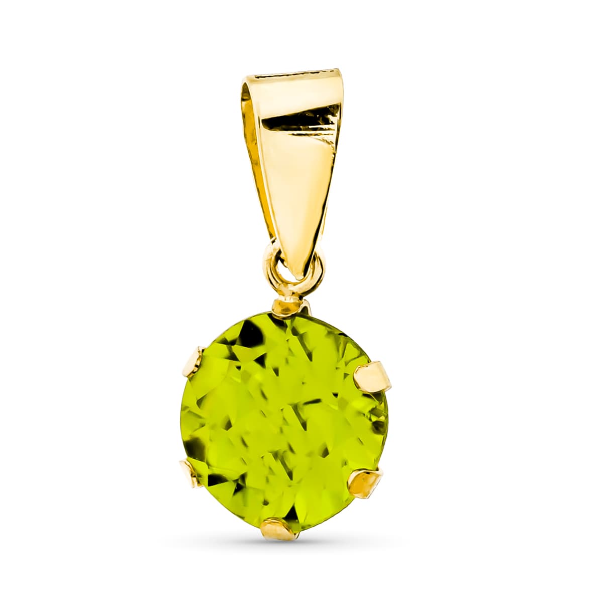 Colgante Garra Inglesa Olivina Natural 1,44 Qts. Ancho: 7 mm de oro amarillo 9K