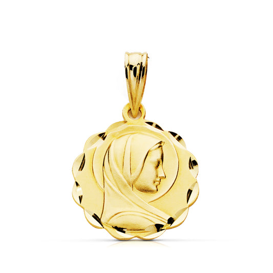 Medalla Virgen Niña 16 x 14 mm de oro amarillo 18K