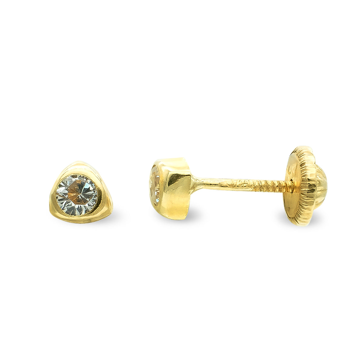 Pendientes Triangulo Circonita 4 mm (pedido Minimo 3 Pares ) 9K