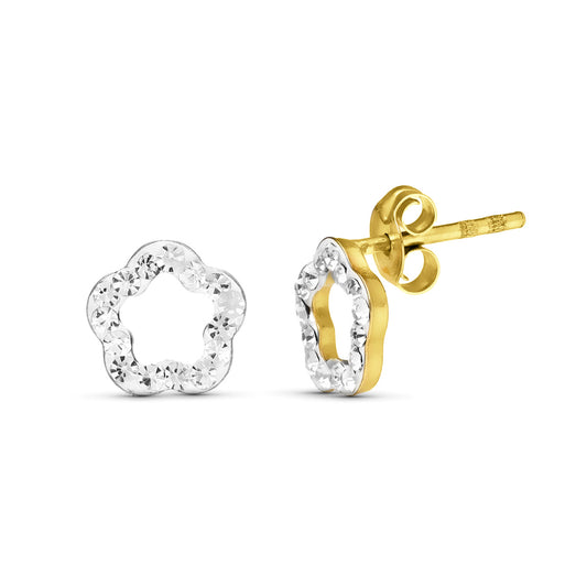 Pendientes Circonita 7 x 7 mm de oro amarillo 9K