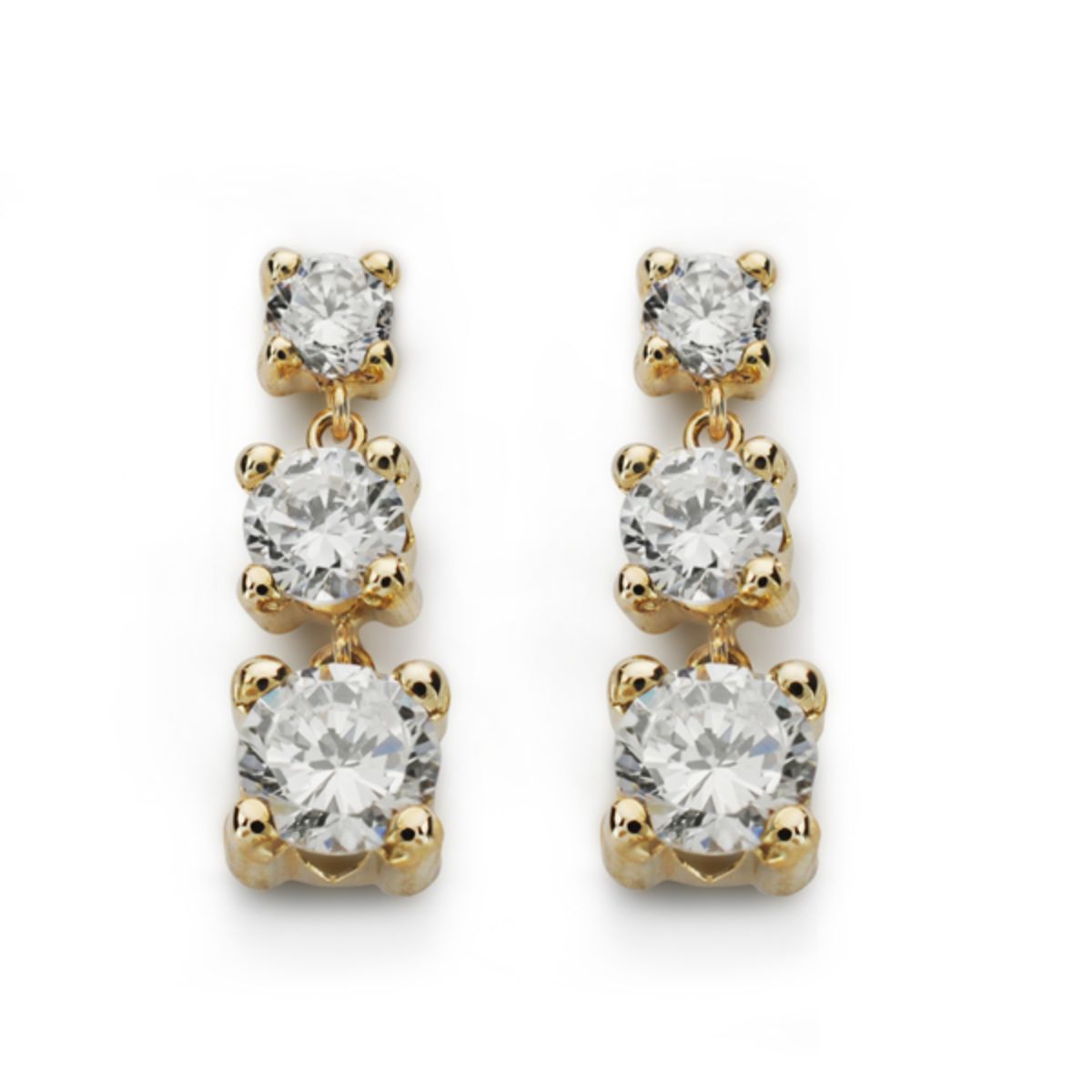 Pendientes Tres Garras Disminucion de oro amarillo 9K