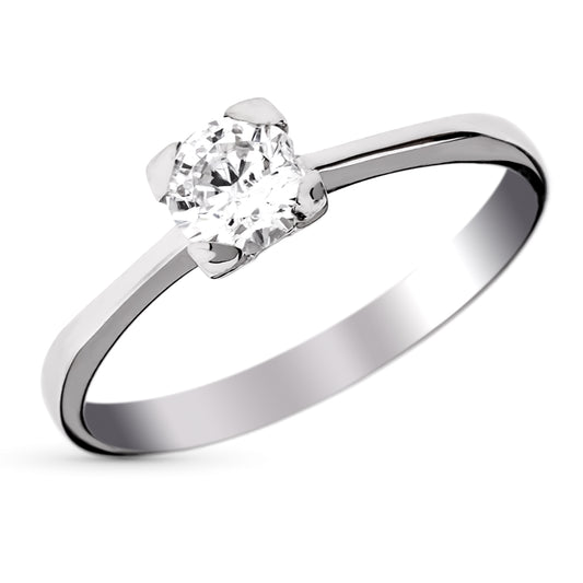 9K SOLITARIO ORO BLANCO EN GARRAS CON CIRCONITA DE 5 MM