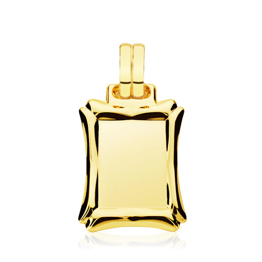 9K PLACA CHAPA RECTANGULAR ORO AMARILLO 9K 20X16 MM