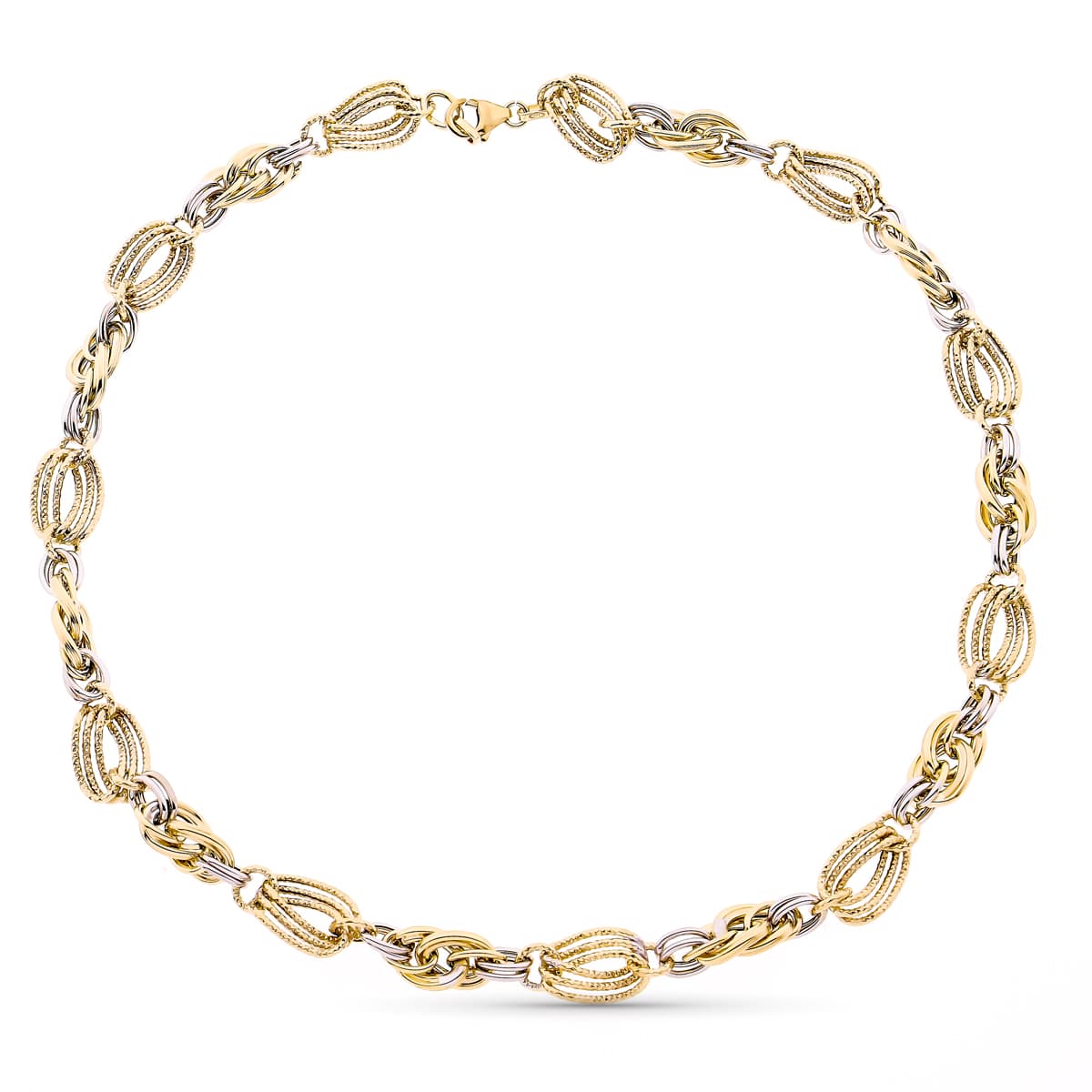 9K COLLAR ORO BICOLOR 45CM