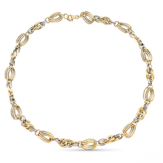 9K COLLAR ORO BICOLOR 45CM